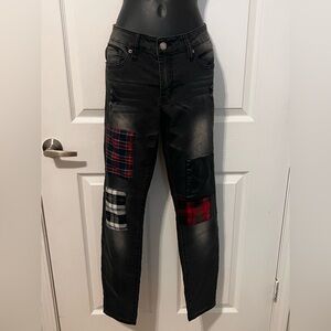 Black Patchwork Jeans